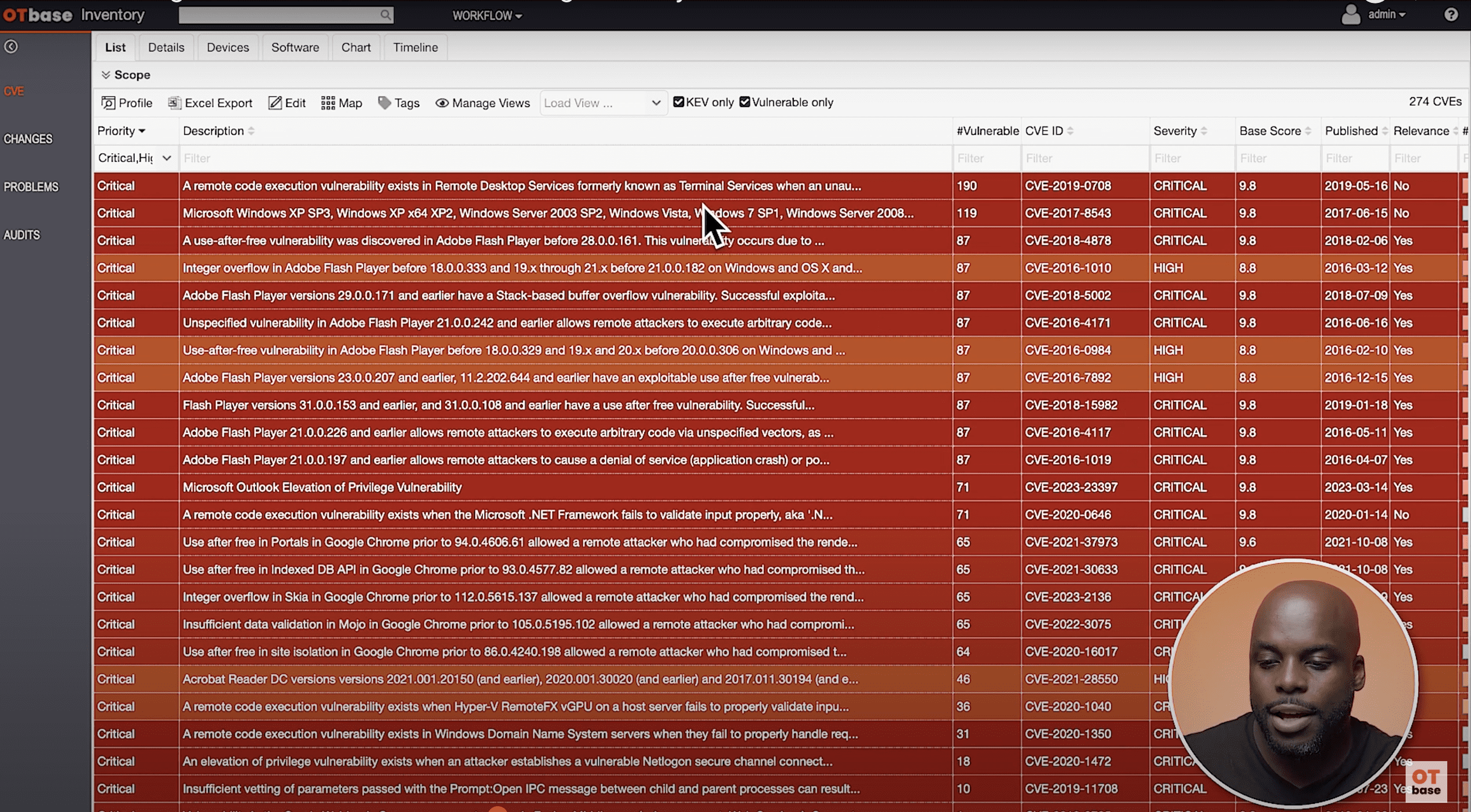 CVE Matching in OTbase